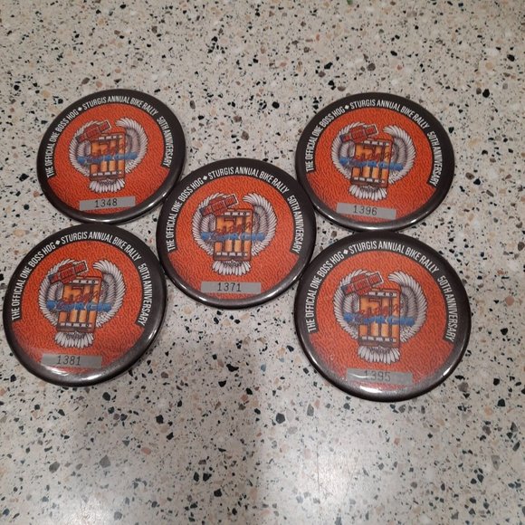 Sturgis Boss Hog 50th Anniversary Annual Bike Rally Lot of 5 Pins - Picture 1 of 4